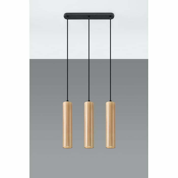 0638-2 Pakabinamas šviestuvas LINO 3 wood - Image 1