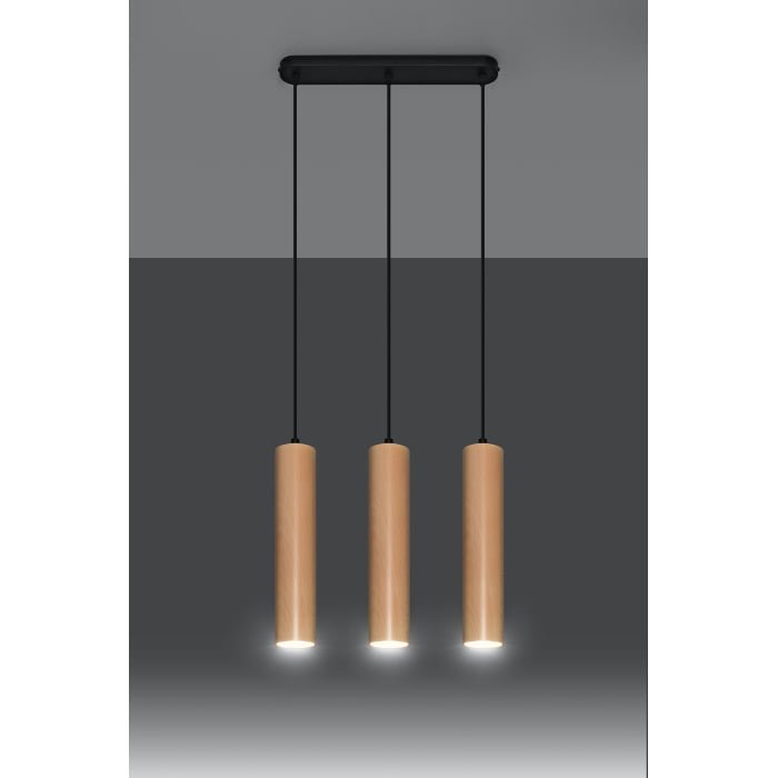 0638-3 Pakabinamas šviestuvas LINO 3 wood - Image 2