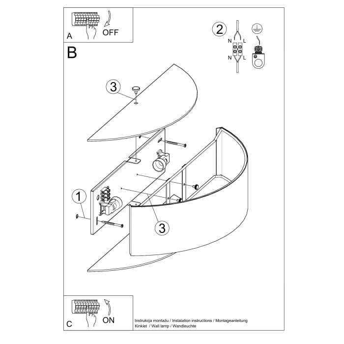 0764-11 Sieninis šviestuvas SKALA BLACK - Image 5