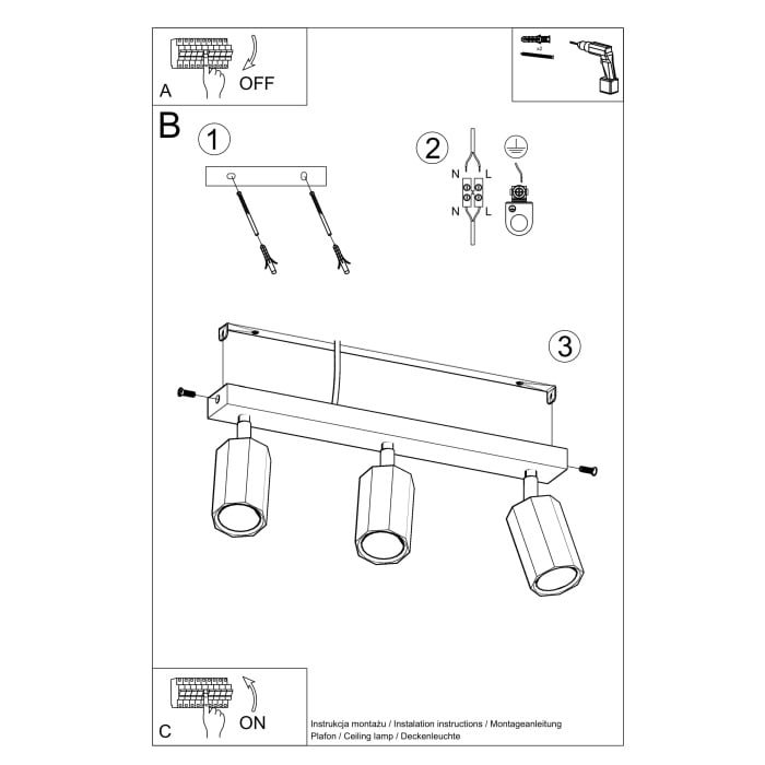 1030-11 Lubinis šviestuvas ZEKE 3 - Image 5