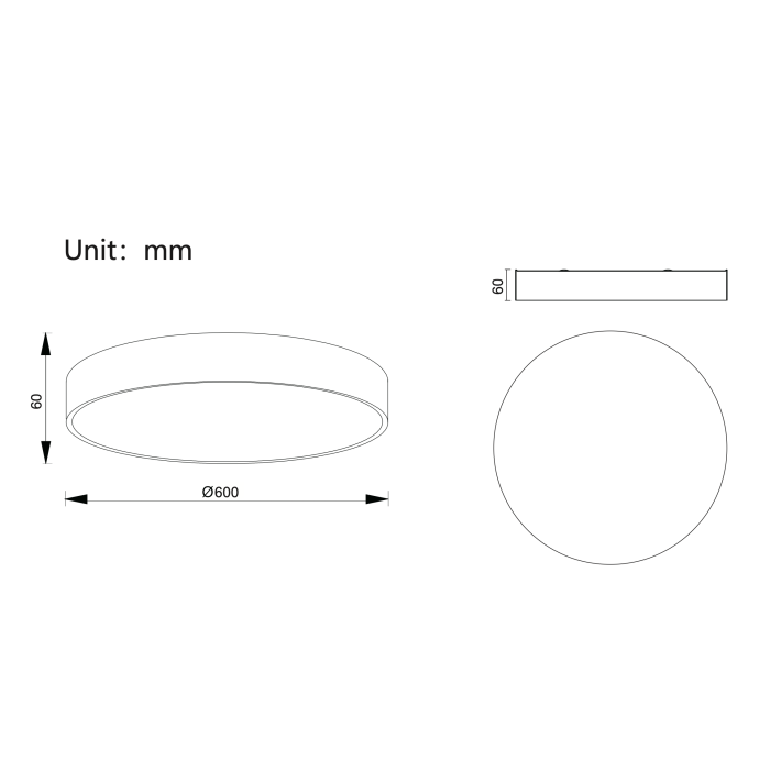 Lubinis LED dimeriuojamas šviestuvas Leo D60 baltas - Image 4