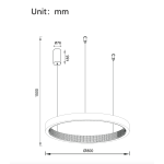 Pakabinamas LED dimeriuojamas šviestuvas Estella D80 - Image 2