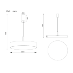 Pakabinamas LED dimeriuojamas šviestuvas Leo D50 juodas - Image 6