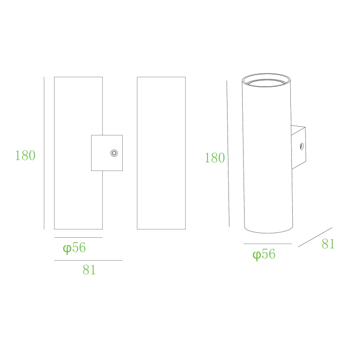 Sieninis šviestuvas Up-Down baltas - Image 2