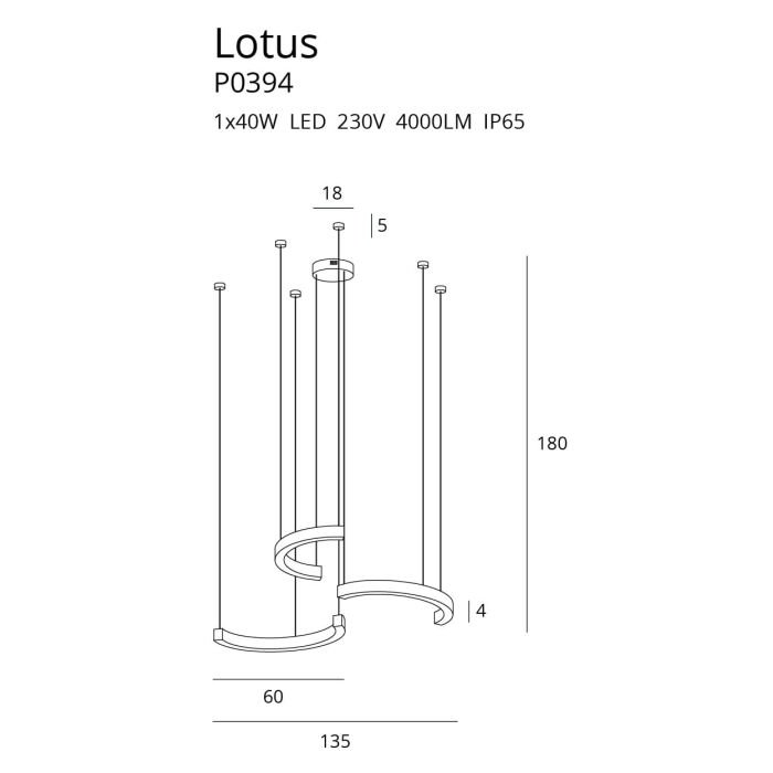 Pakabinamas šviestuvas Lotus - Image 3