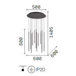 Pakabinamas šviestuvas Filo 12 žalvario spalvos - Image 2