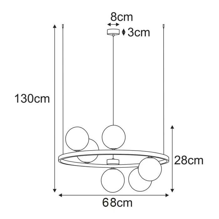 Pakabinamas šviestuvas SATURNO - Image 2